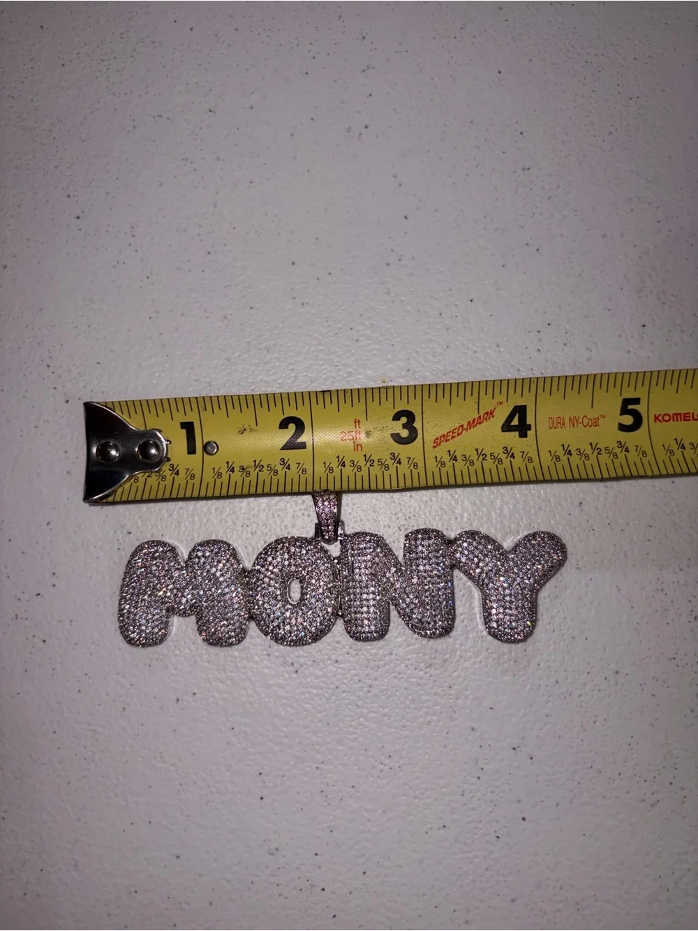 💜 Sparkling Bubble MONY Pave Crystal Silver Tone Pendant